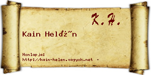Kain Helén névjegykártya